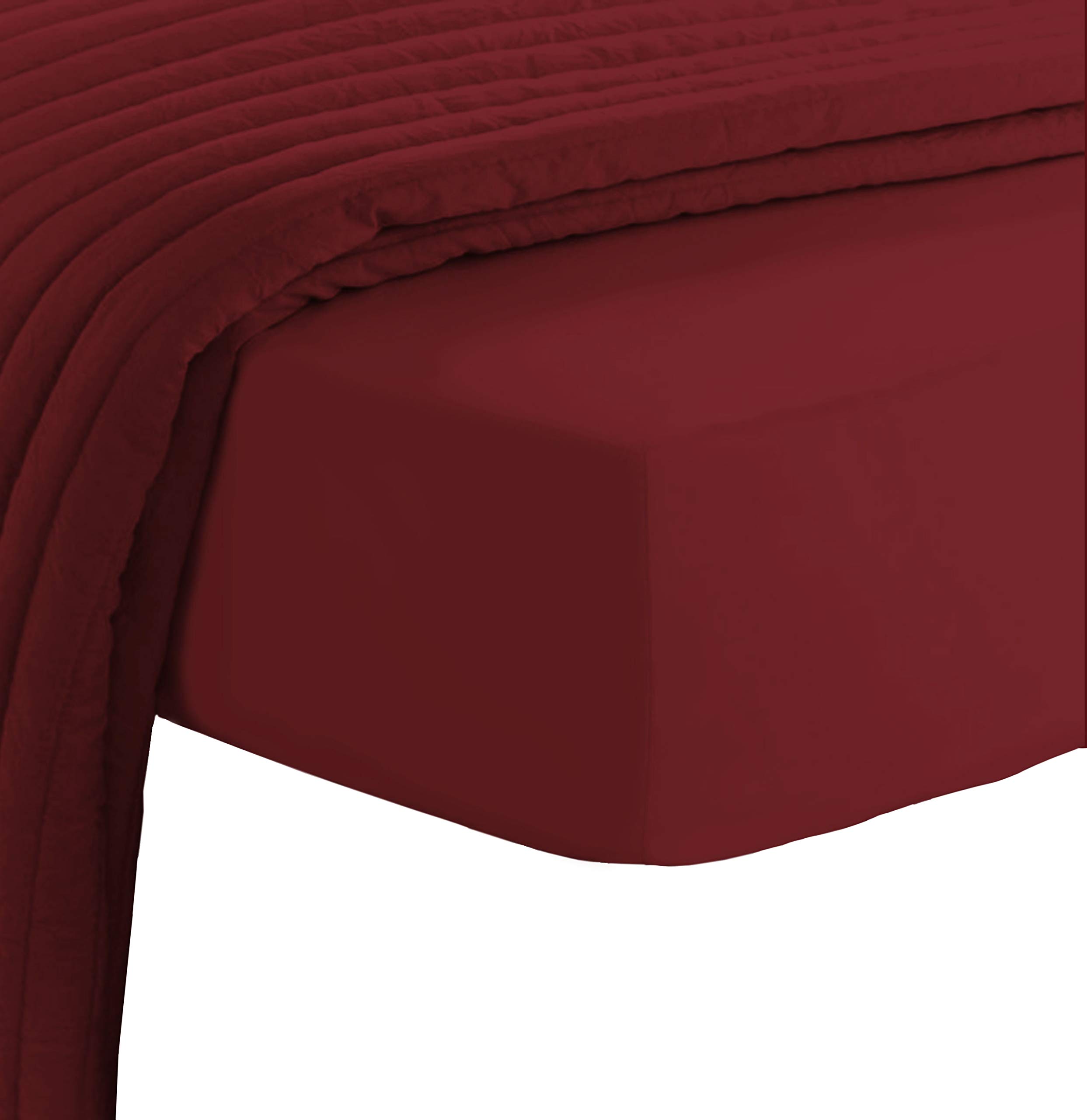 Pizuna Luxury Cotton Double Fitted Sheet Rio Red, 800 Thread Count 100% Long Staple Cotton Fitted Bed Sheets Double 140x200 cm, Sateen Weave 40 cm Extra Deep Fitted Sheets Double 1 PC Rio Red