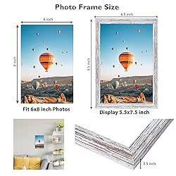 JCJMY 6x8 Picture Frame Rustic White for Wall