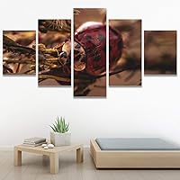 SIGNWIN 5 Panel Canvas Wall Art Lady on The Flower for Home Decorations Ready to Hang - 60