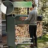 VOUNOT Firewood Log Rack with Waterproof Cover, 200x115x40 cm, Green view 4