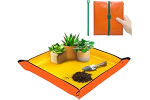 VUICCI Plant Repotting Mat,Square Succulent Gardening Mat Waterproof Transplanting Mat for Indoor, Thickened Foldable Soil Change Mat and Potting Soil Mess Control Tidy Tray Repotting Mat for Plant Lovers