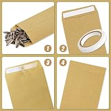 LAMXD 100 Pcs Small Brown Envelopes Kraft Seed Envelopes 6 x 10 cm 2.4 x 3.9 view 5