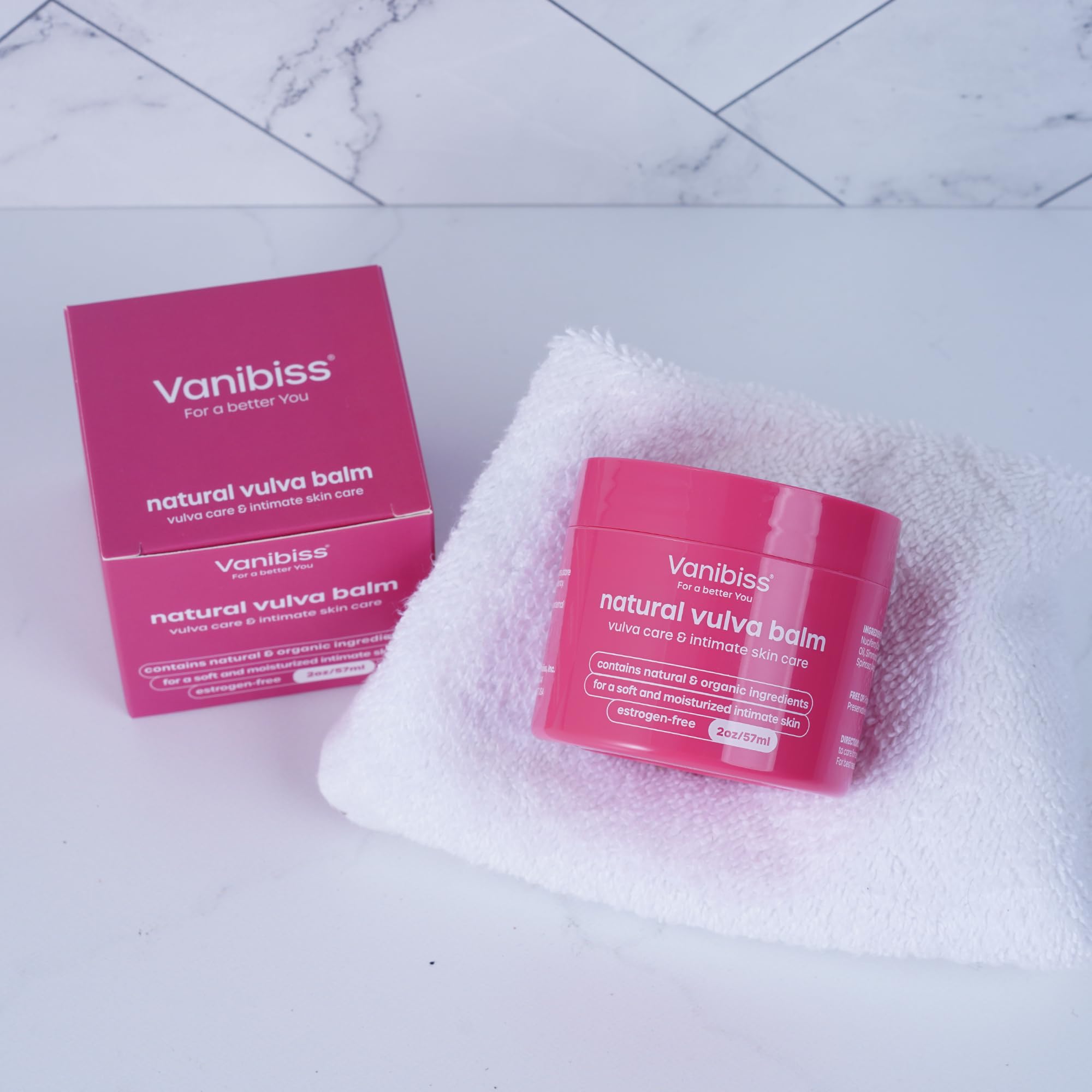 Vanibiss Natural Vulva Balm - Vulva Cream & Vaginal Moisturizer, Hydrating Vulvar Balm - Relieves Dryness, Itching, Irritation - Menopause Relief for Women - Estrogen Free (2oz) (Pack of 1)