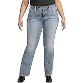Silver Jeans Co. Womens Plus Size Suki Mid Rise Slim Bootcut Jeans