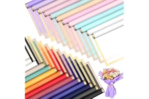 Aodaer 500 Sheet Flower Bouquet Wrapping Paper with Gold Edge Multiple-colors Waterproof Floral Wrap Florist Supplies for DIY Craft Gift Package Decoration Bouquets Accessories, 23 x 23 Inch