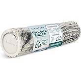 Oceanfoam Tidal Roller - Black Marbled - Muscle Massage Foam Roller for Back Pain & Stretching - Firm and Ergonomic Wide Wave Textured - Yoga, Athletics, & Wellness - Full Size, 20" x 5"