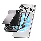 sharge ICEMAG 3 MagSafe Portable Charger, Qi2 25W Magnetic Power Bank 10000mAh 35W USB-C Fast Charging, with Active Cooling& Built-in Cable, Transparent RGB Design for iPhone 17/16/15/14 Series