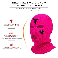 1Pc Embroidery Balaclava Face Mask 3-Hole for Cold