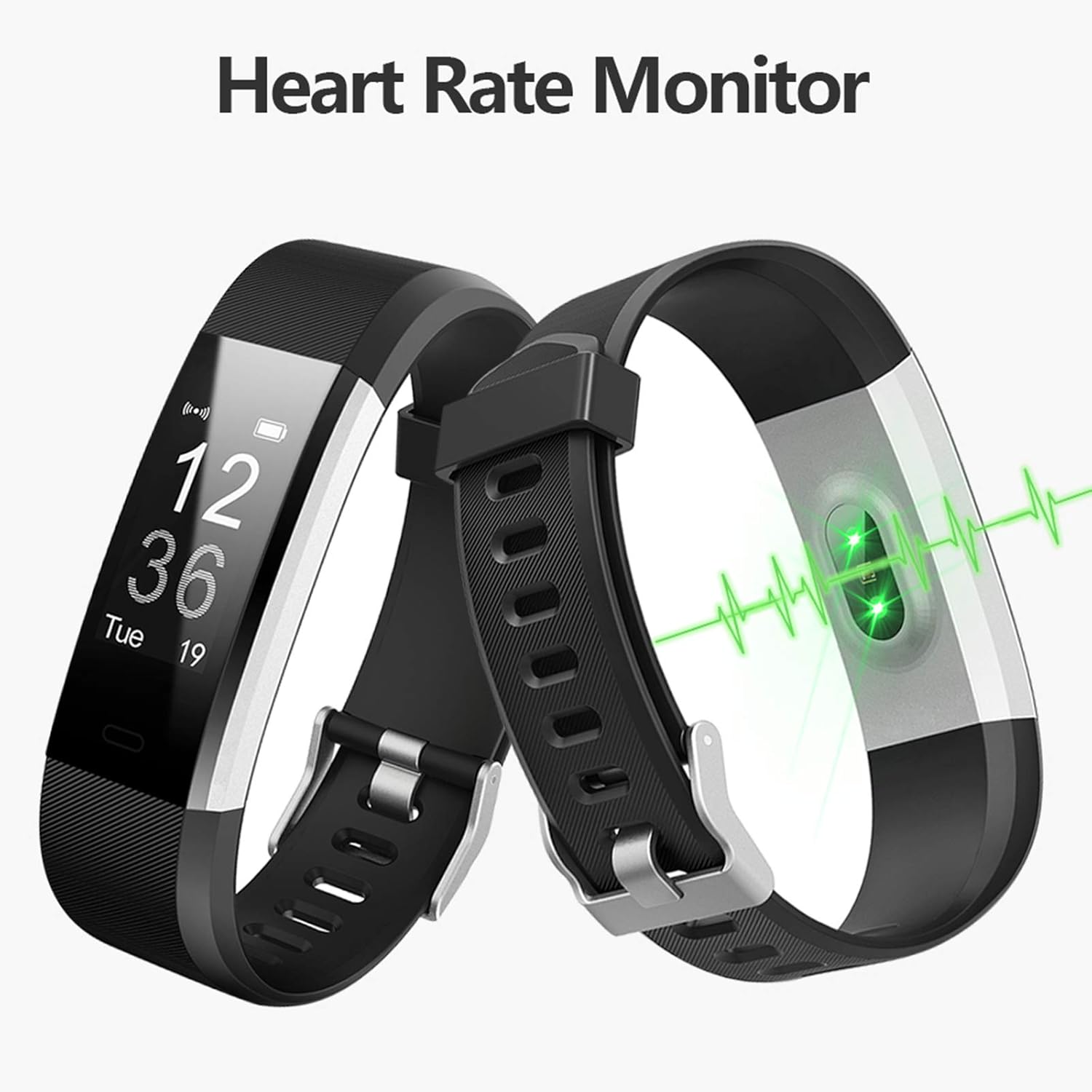 Lintelek Fitness Tracker - Activity Tracker with Heart Rate Monitor, Waterproof Smart Fitness Watch with Sleep Monitor, Step Counter, Calorie Counter, Pedometer Watch for Women Men and Gifts(Black) : Sports & Outdoors
