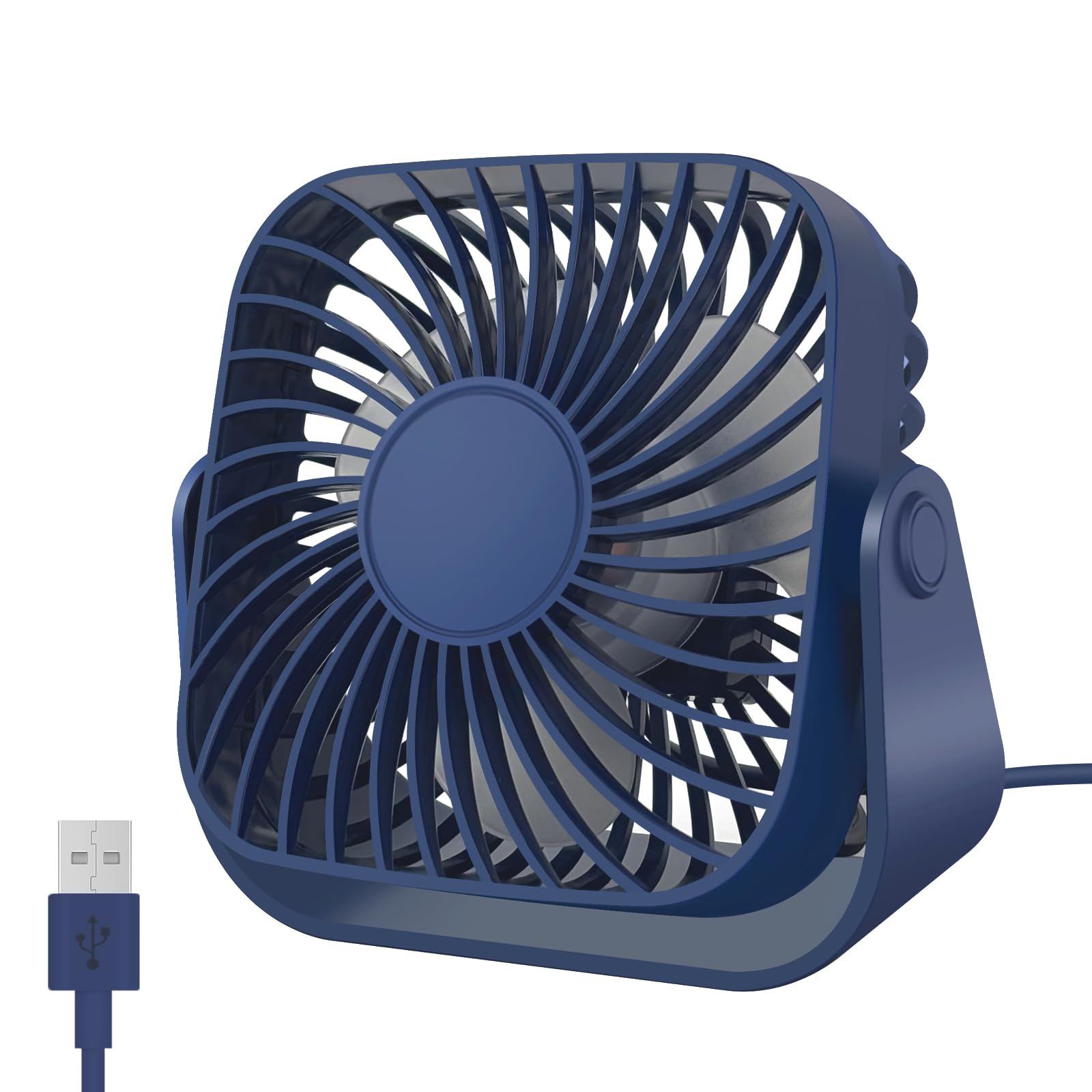Jsdoin USB Fan USB Desk Small Desktop Cooling Mini Personal, 3 Speeds Desk Desktop Cooling Fan 360° Rotation Adjustment, Strong Wind Small Powerful for Office,Home,Outdoor