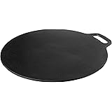 Victoria Cast Iron Pizza Crepe Pan, Dosa, Roti Tawa, Budare, 15 Inch, Black