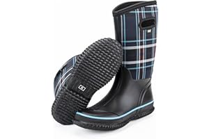 WTW Mid Calf Rain Boots for Women - Waterproof Insulated Neoprene Mud Boots Outdoor Hunting Garden Boots