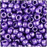 BeadTin Dark Purple Pearl 9mm Barrel Pony Beads (500pcs)