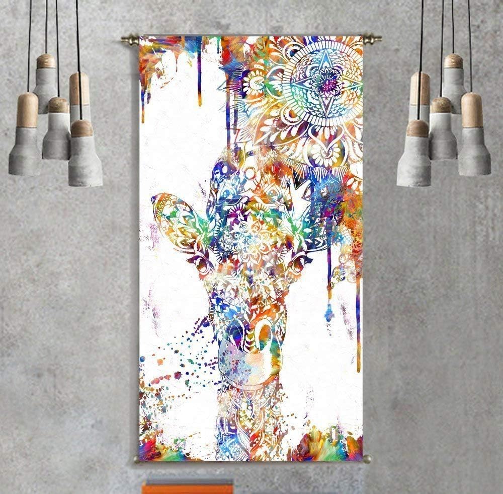 Giraffe Decor Tapestry Wall Hanging Mandala Bohemian Hippie Wall Art Print Poster Abstract Painting