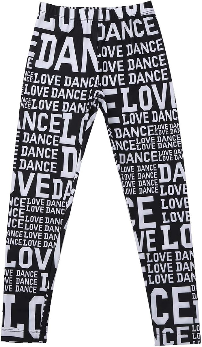 YiZYiF Kids' Girls' Dance Lover Slim Fit Stretchy Athletic Running Sports Leggings Activewear: Clothing