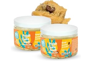 BHU FIT BHU FOODS Keto Protein Cookie Dough Snack Jar | Chocolate Chip, 8g Protein, 1g Net Carbs, less than 1g Sugar | Organic & Vegan, Gluten Free Dairy Free | 2 Packs | Keto Snacks