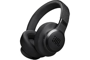 JBL Live 770NC - Wireless Over-Ear Headphones with True Adaptive Noise Cancelling with Smart Ambient, Up to 65 Hours of Battery Life, Comfort-fit Fabric Headband & Carrying Pouch (Black)