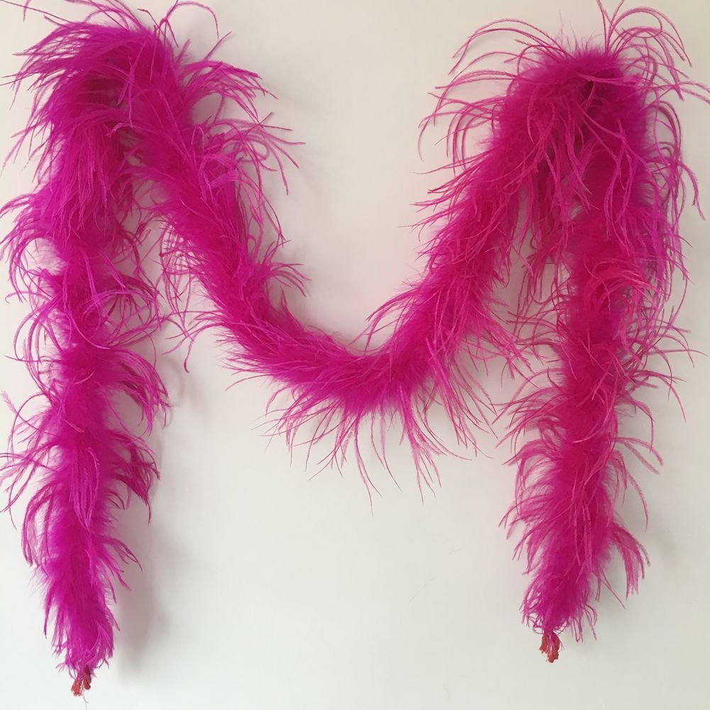 Sowder 72inch Length 1ply Ostrich Feather Boa for Wedding/party Decoration, Feather Scraf(fuchsia)