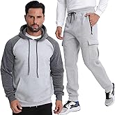 Lololeneon Sweatsuits for Men Tracksuits 2 Pieces Sets Hoodies Casual Sweat Suits Jogging Running Sportsuits Outfits