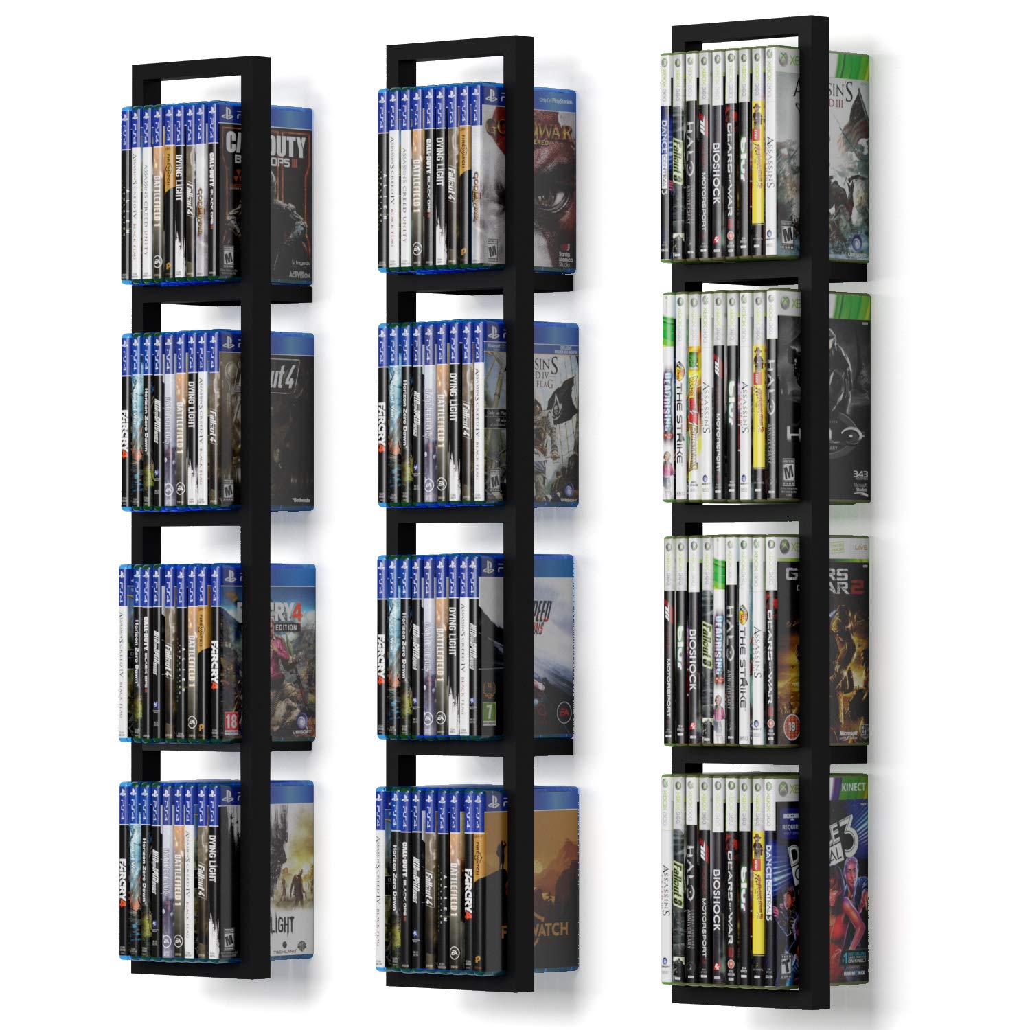 Photo 1 of **MAJOR DAMAGE**
You Have Space Black Floating Shelves for Wall, 34 Inch Video Games CD DVD Storage Shelves, Cube Storage Organizer Shelf Set of 3