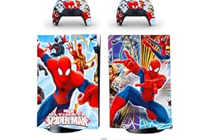 Vanknight PS5 Digital Edition Console Controllers Cover Hero Skin Decals Stickers Compatible with PS5 Digital Console Red Spider