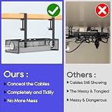 DECOHOME Under Desk Cable Management Tray No-Drill Mesh Wire Basket Organizer view 7