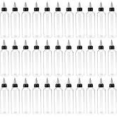 MAHIONG 64 PCS 4 oz Plastic Squeeze Bottles, Round Dispensing Bottles with Twist Top Cap for Crafts, Kitchen, Household, Clea
