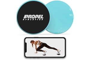PROPEL ATHLETICS | Set of 2 Premium Core Sliders with Free Workout Video & Travel Bag | Dual Sided for Hardwood or Carpet | Ab Workout Equipment | Gliding Discs | Sliders for Working Out