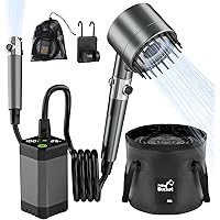 Portable Shower for Camping - 6000mAh Rechargeable Camping Shower, IPX7 Waterproof Shower Pump, Electric Filter Sprayer Head 