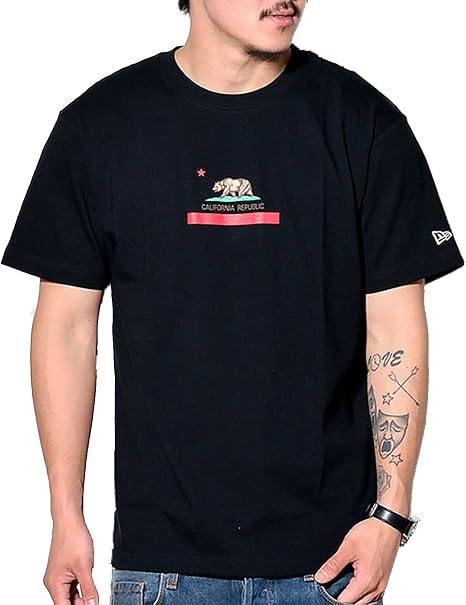 Amazon New Era ニューエラ Tシャツ メンズ 半袖 カリフォルニア リパブリック ベアー ブラック2xl B系 ファッション ヒップホップ ストリート系 Hiphop Nwtt043 Tシャツ カットソー 通販