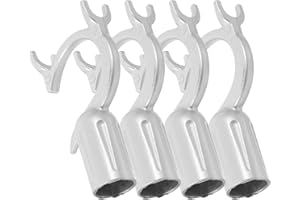 Artibetter 4pcs Aluminum Alloy Mop Handle Clothes Fork Hooks Accessories Telescopic Extension Poles for Roof