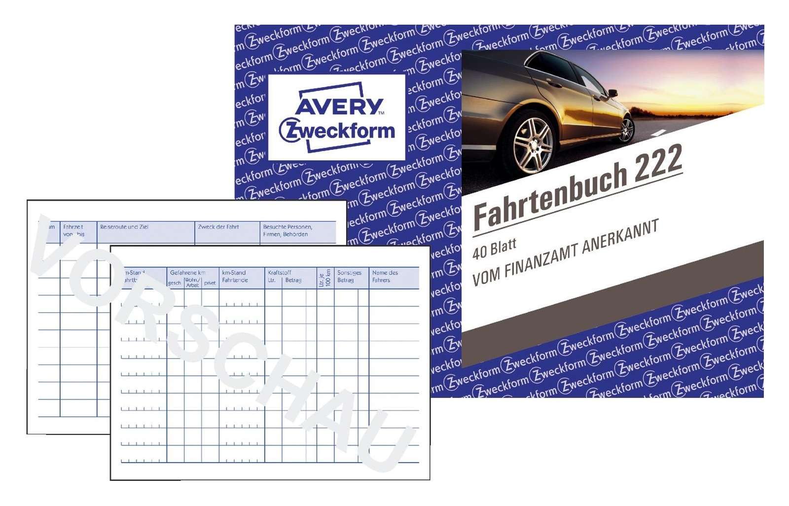 Avery Zweckform 222 Car Ride Book (A6 Landscape Format 40 Sheets – White Pack of 1 — image 1