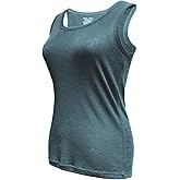 SHEEP RUN Women's Merino Wool Racerback Tank Top Ribbed Undershirt Wicking Breathable Basic Singlet Tops