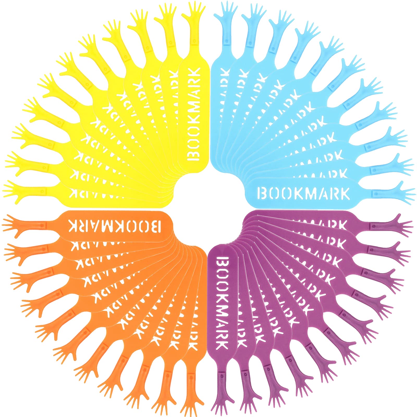 VEGCOO 40 PCS 3D Help Me Cartoon Bookmark Novelty Finger Marker Note Book Mark for Readers Home Office School Stationary Gift Supplies, 4 Colors