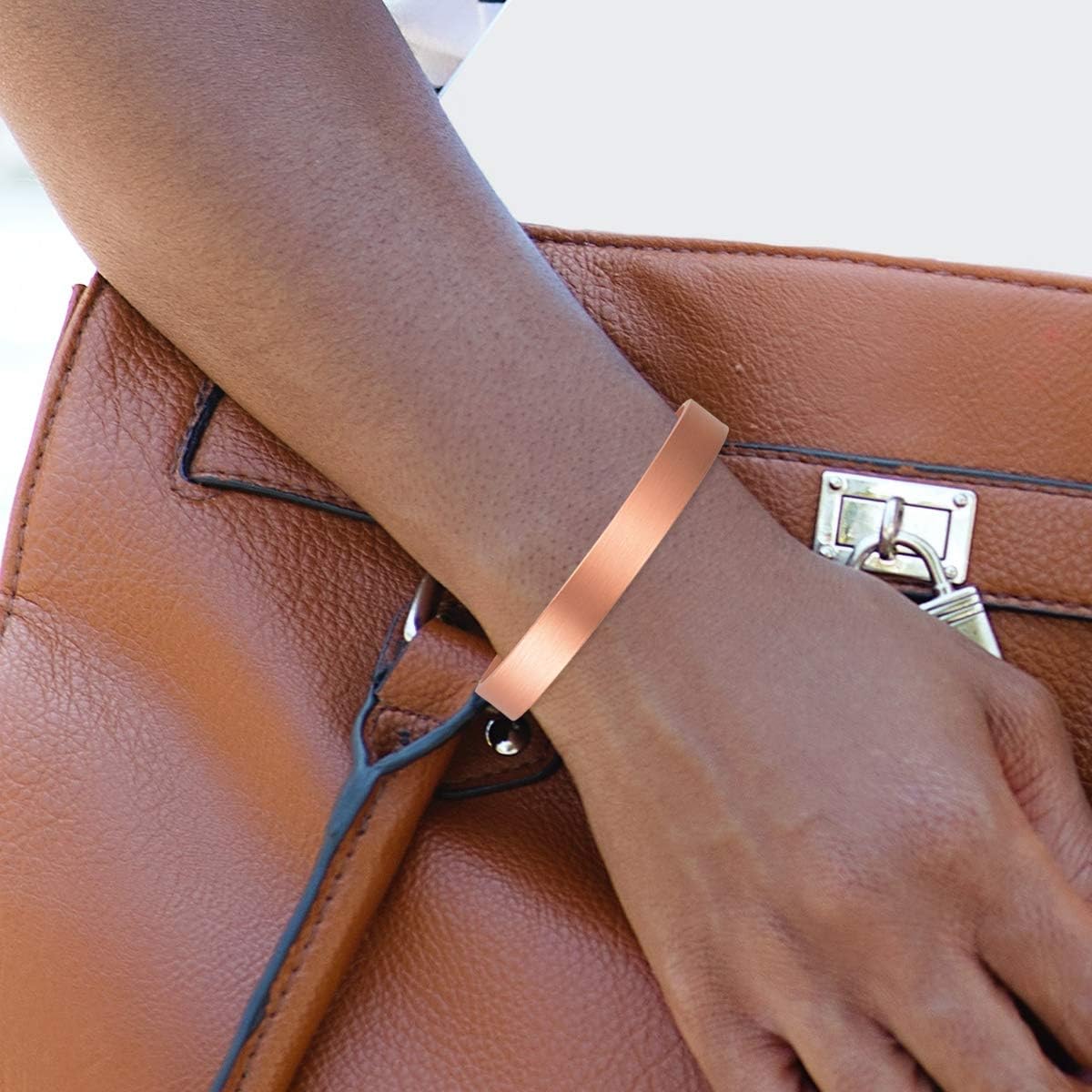 Gioieiieria Copper Bracelet for Women Men Arthritis Pain Relief Magnetic Therapy 3500 Gauss Strong Magnets Adjustable 2PCS Cuff Bracelet Gift: Health & Personal Care