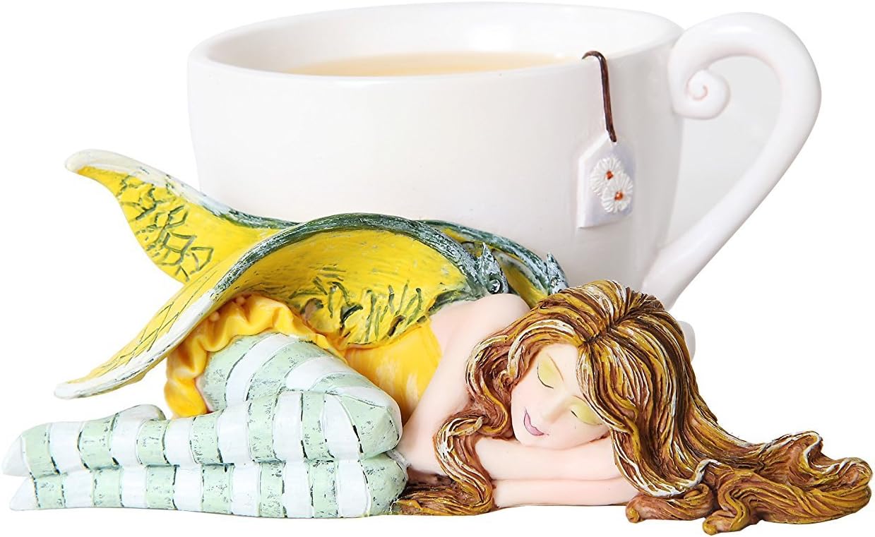 GiftImpact Amy Brown Fantasy Art Afternoon Tea Time Collection- I Need Coffee Mug Faery Tea Cup Fairies Statue (Chamomile)