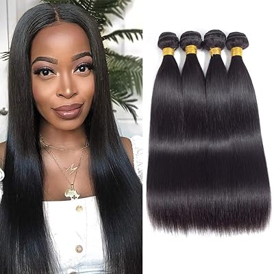 Buy Brazilian Virgin Straight Hair 4 Bundles 18 20 22 24 Inch 100 Unprocessed Virgin Remy Hair Straight Human Hair Bundles Natural Black Bundles Weave Hair Extensions For Black Women Online In Turkey B08fmjf8r6