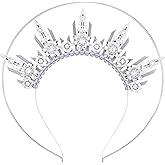COSUCOS Sun Goddess Halo Crown - Sunburst Spiked Virgin Mary Headband with Rhinestones, Zip Tie Headwear for Renaissance