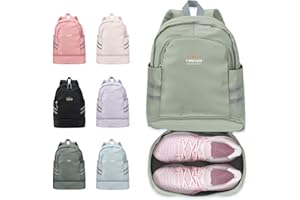 coofay Gym Backpack For Women Waterproof Sports Backpack With Shoe Compartment Lightweight Travel Backpacks Small Gym Bag Dance Volleyball Backpacks