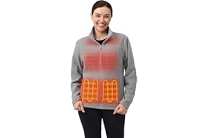 ORORO Women's Heated Fleece Jacket with Battery, Heating Fleece Jacket for Hiking Camping
