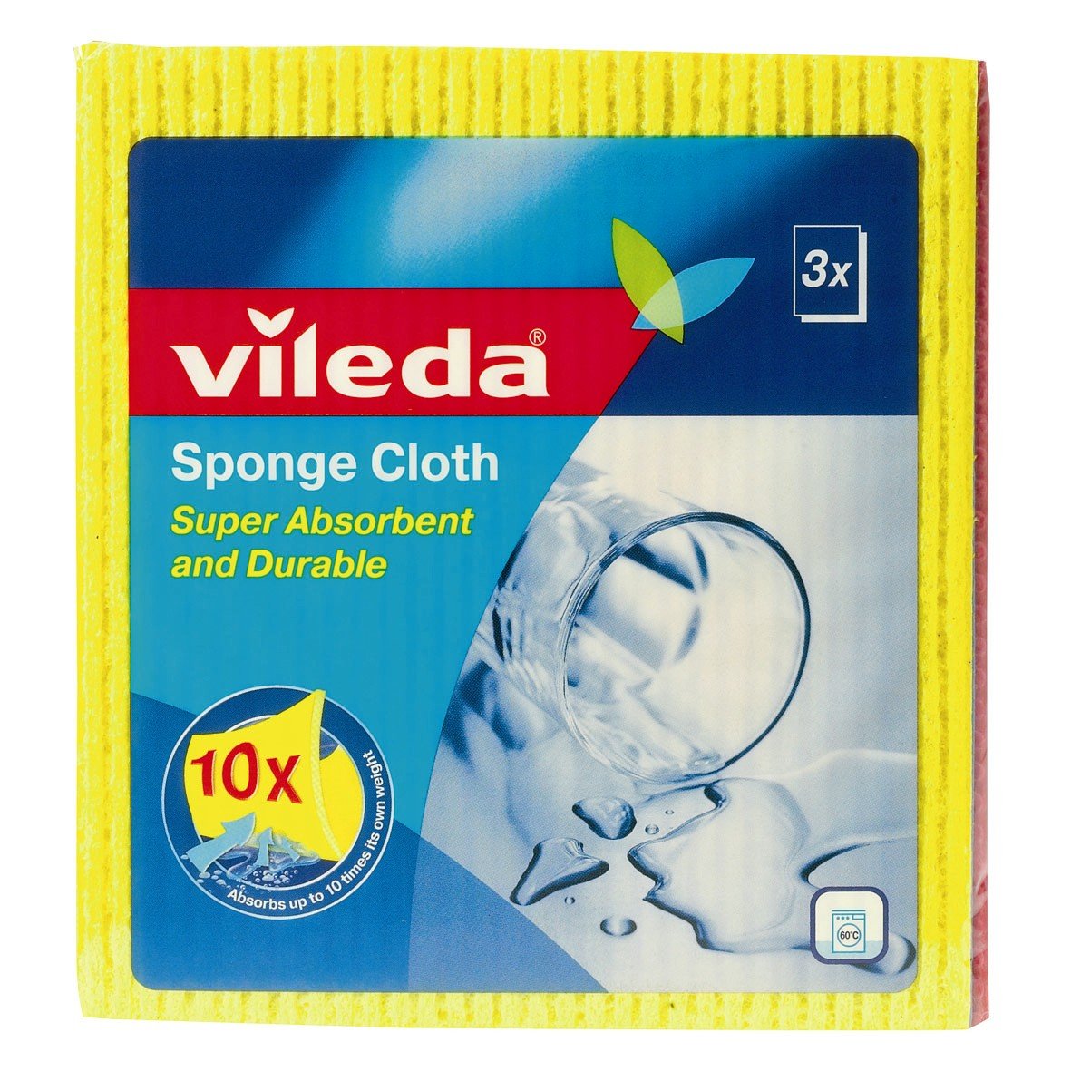 Vileda Super Absorbent Sponge Cloth, Pack of 3