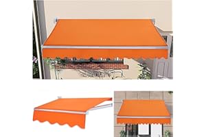 Retractable Awning Fabric Replacement, Multiple Size Options, Waterproof Patio Awning Replacement Fabric, 100% Polyester Awni