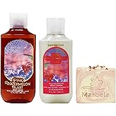 Bath & Body Works Pink Watermelon Blast Body Wash and Body Lotion Duo Set with a Himalayan Salts Spring Bar Soap - Full Size