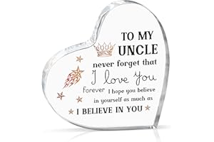 Milcier Gifts for Uncle, Uncle Christmas Gifts from Niece - Encouraging Acrylic Keepsake 3.9 x 3.9inch, Best Uncle Birthday Gift, Father Day Christmas Gifts for Uncle from Nephew