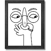 Funny Bathroom Wall Art Decor - Black and White Bad Smell Humorous Canvas Art Funny Guest Toilet Pictures Print Painting Framed Artwork Modern Minimalistic Bathroom Signs 8x10 Inch
