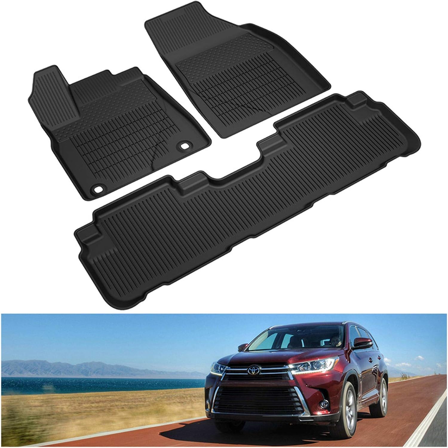 KIWI MASTER Floor Mats Compatible for 20142019 Toyota Highlander Accessories All