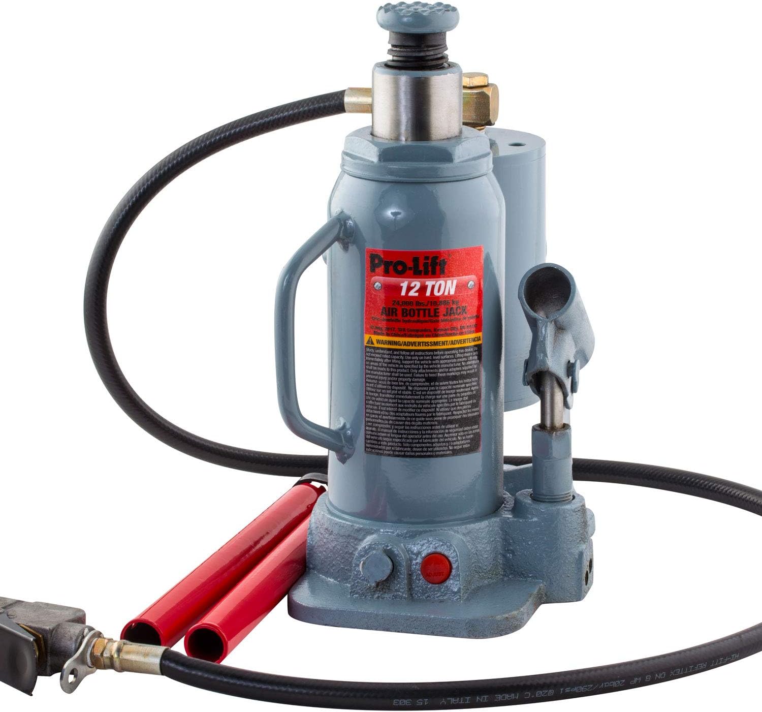 Omega Lift Pro-Lift B-LA12D 12 Ton Low PSI Air Bottle Jack - Pneumatic Manual Heavy Duty Auto Repair Safe Lift: Automotive