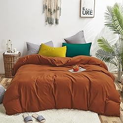 Cottonight Burnt Orange Comforter Set Queen Rust
