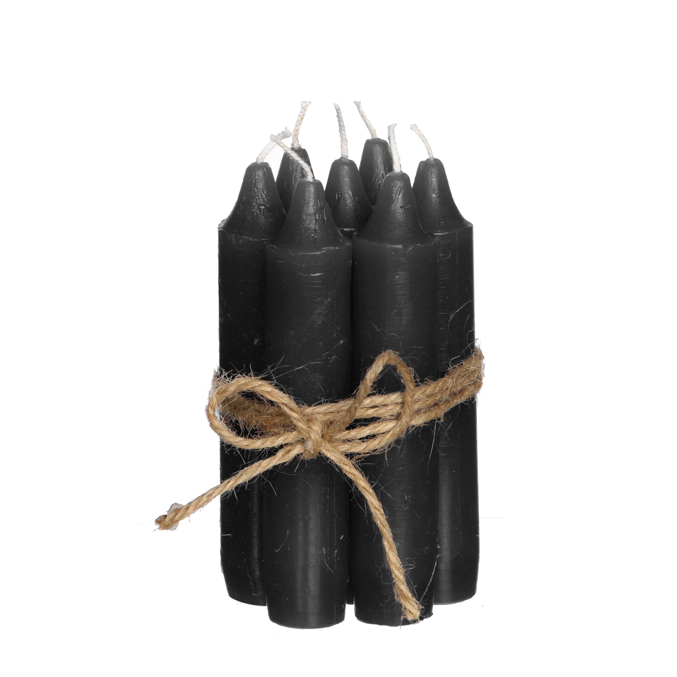 comforder Candle Set (7 Pieces), 11 cm Taper Candles Black, Table Candles Plain, 4+ Hours Burning Time
