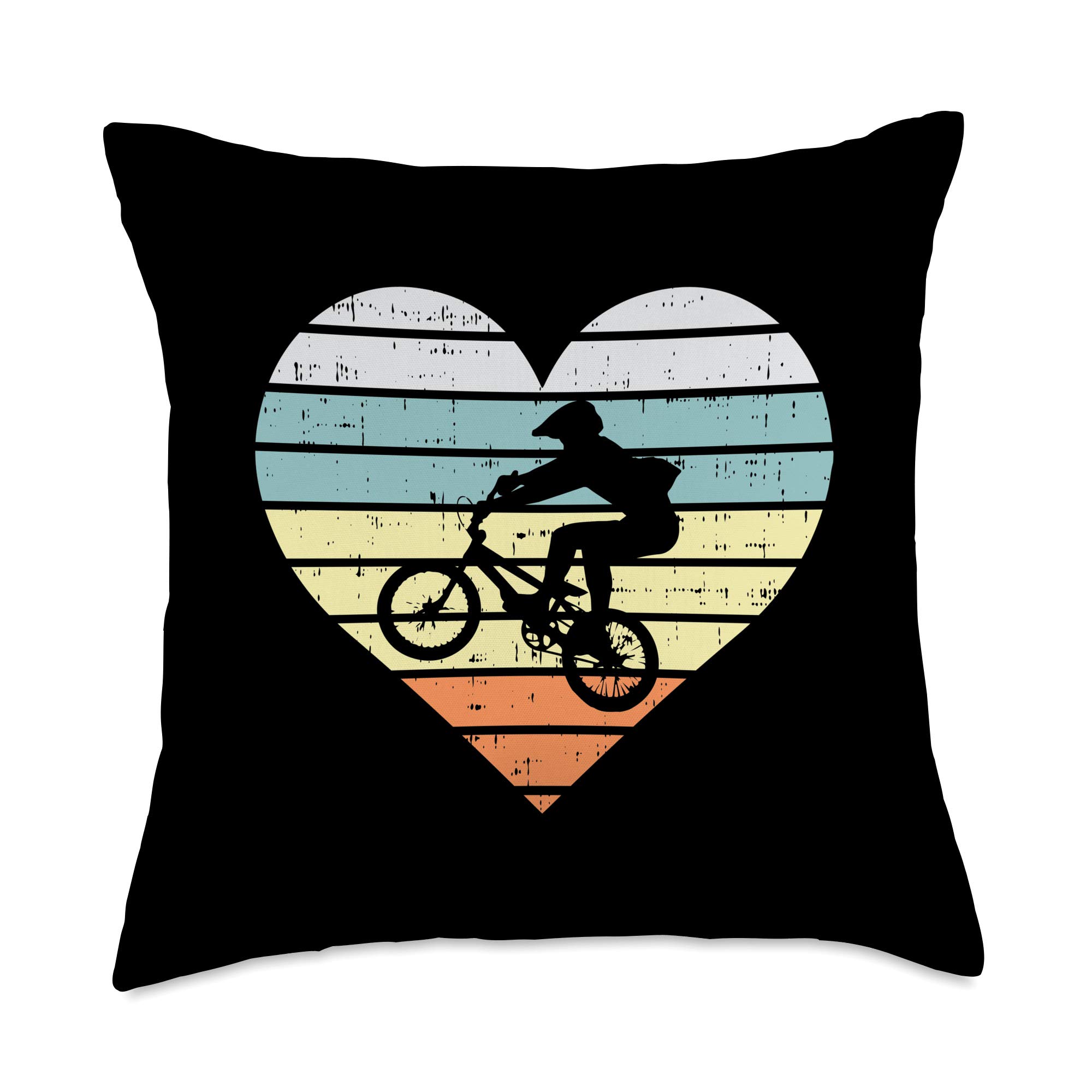 BoredKoalas BMX Bike Pillows Racing Motocross Gift Bmx Biker Heart Retro Racing Biking Cycling Bicyc